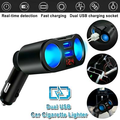 Автомобильный прикуриватель USB разветвитель штекер-конвертер для сигарет цифровой дисплей вольтметр быстрая зарядка адаптер для мобильных телефонов