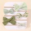 5 шт./набор Детская эластичная повязка на голову Новорожденный Кружево Цветок Бант Нейлоновые резинки для волос для девочек Младенец Малыш Мягкие аксессуары для волос Подарок