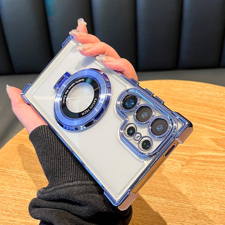 Роскошный магнитный чехол-подставка, противоударный прозрачный чехол для Samsung Galaxy S24 Ultra S23 S22 S21 Note 20 10 Plus, акриловая задняя крышка