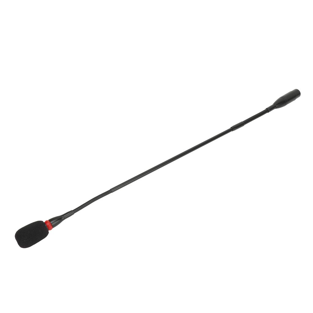 Gooseneck Microphone 23.2in Condenser 3 Pin Straight Plug Flexible with Indicator Windproof Cotton Aluminium Alloy