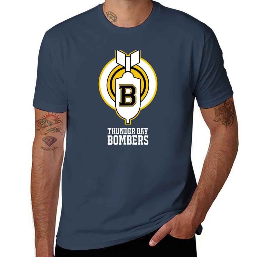 Thunder Bay Bombers Hockey Team (Youngblood Movie) T-Shirt Blouse Graphics Quick-drying Customs Design Your Own T Shirt Men