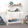VidaXL Workbench Work Table Workstation Tool Bench Storage Bench Workshop Garage White 110x50x80 Cm 822502