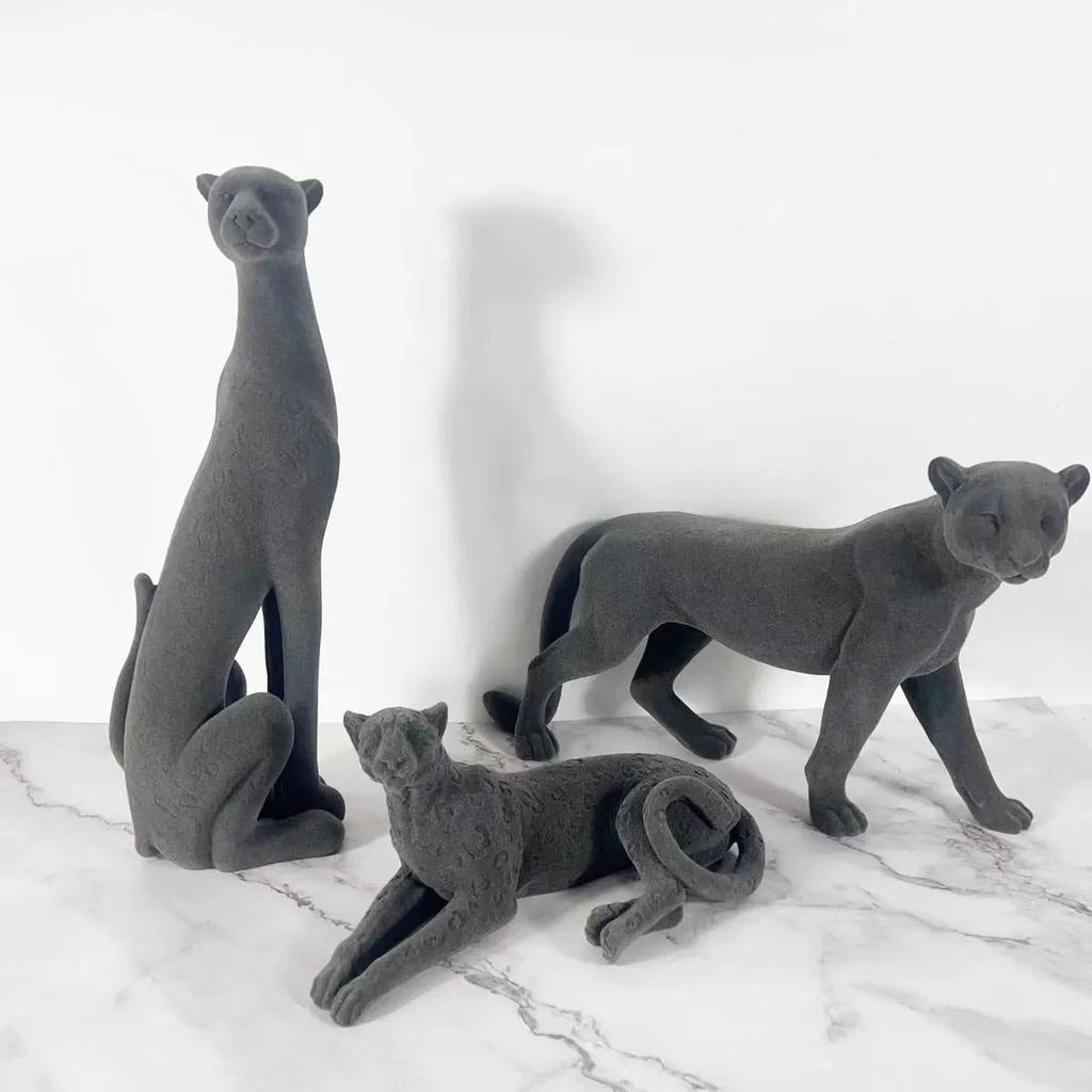 Леопардовая скульптура из смолы, имитирующая животных, декоративные фигурки гепарда, декоративные аксессуары