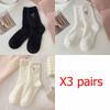 Women's Solid Color Home Socks Autumn and Winter Mid Calf Thickened Warm Mink Velvet Pile Socks