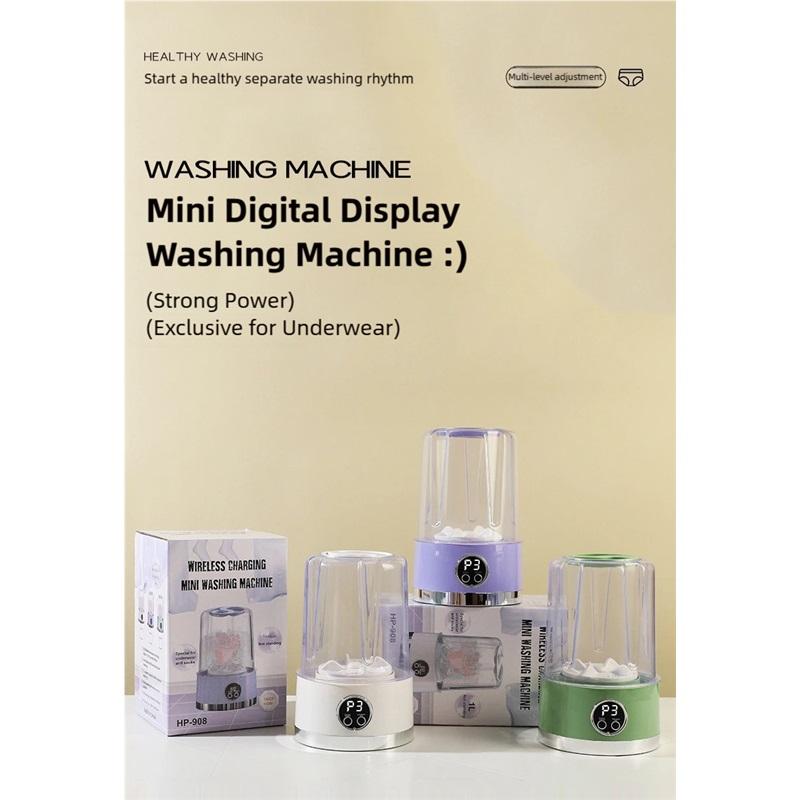 Cordless 1L Mini Washer USB Rechargeable 3000mAh 2-Speed Portable Washing Machine For Travel Socks Underwear Clothes Washing Cups