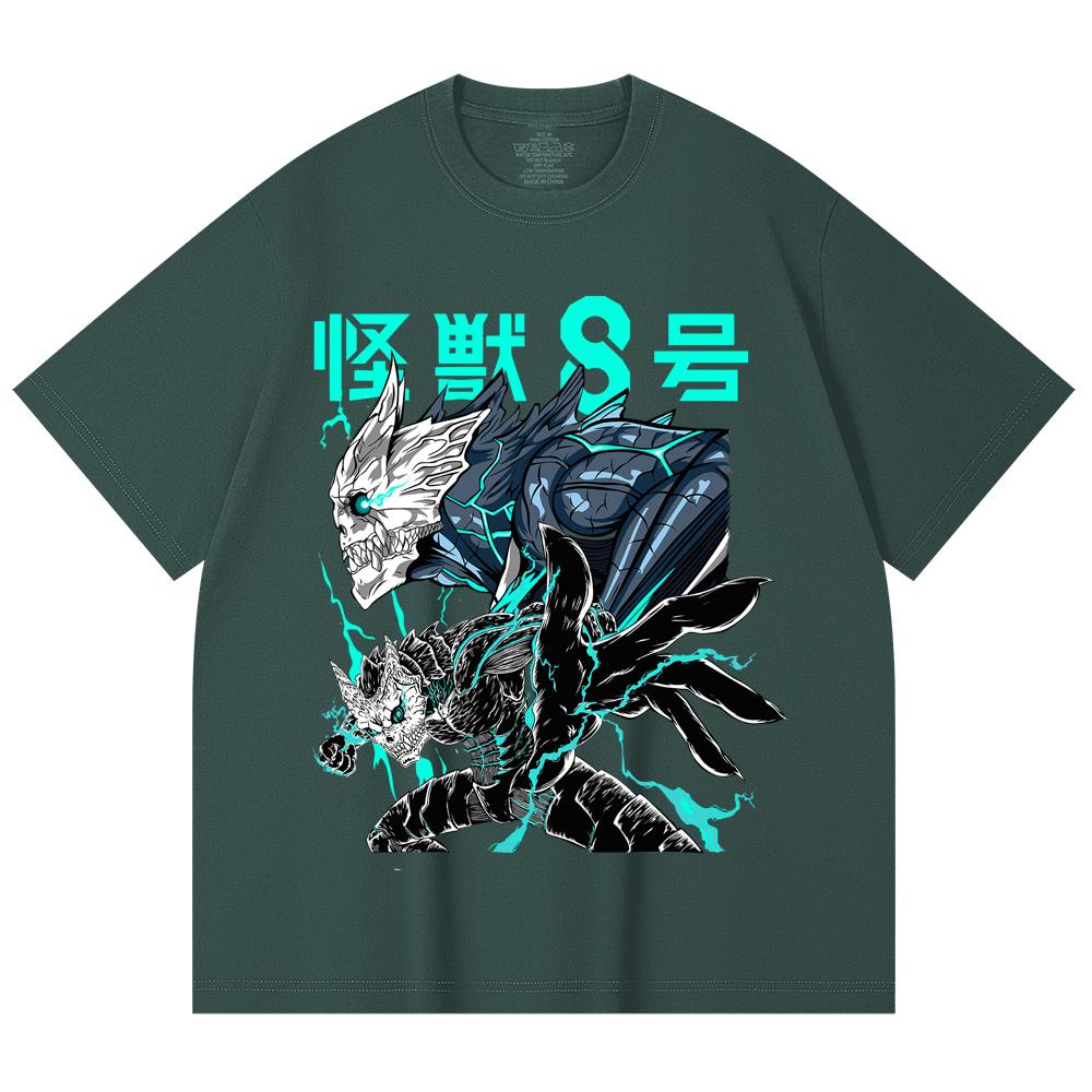 230 г/м² 100% хлопок Kaiju No 8 V4 Принт Унисекс Тяжелая хлопковая футболка