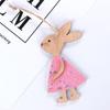 3PCS Natural Party Supplies Home Decorations Easter Rabbit Cute Bunny Wood Crafts Easter Ornaments