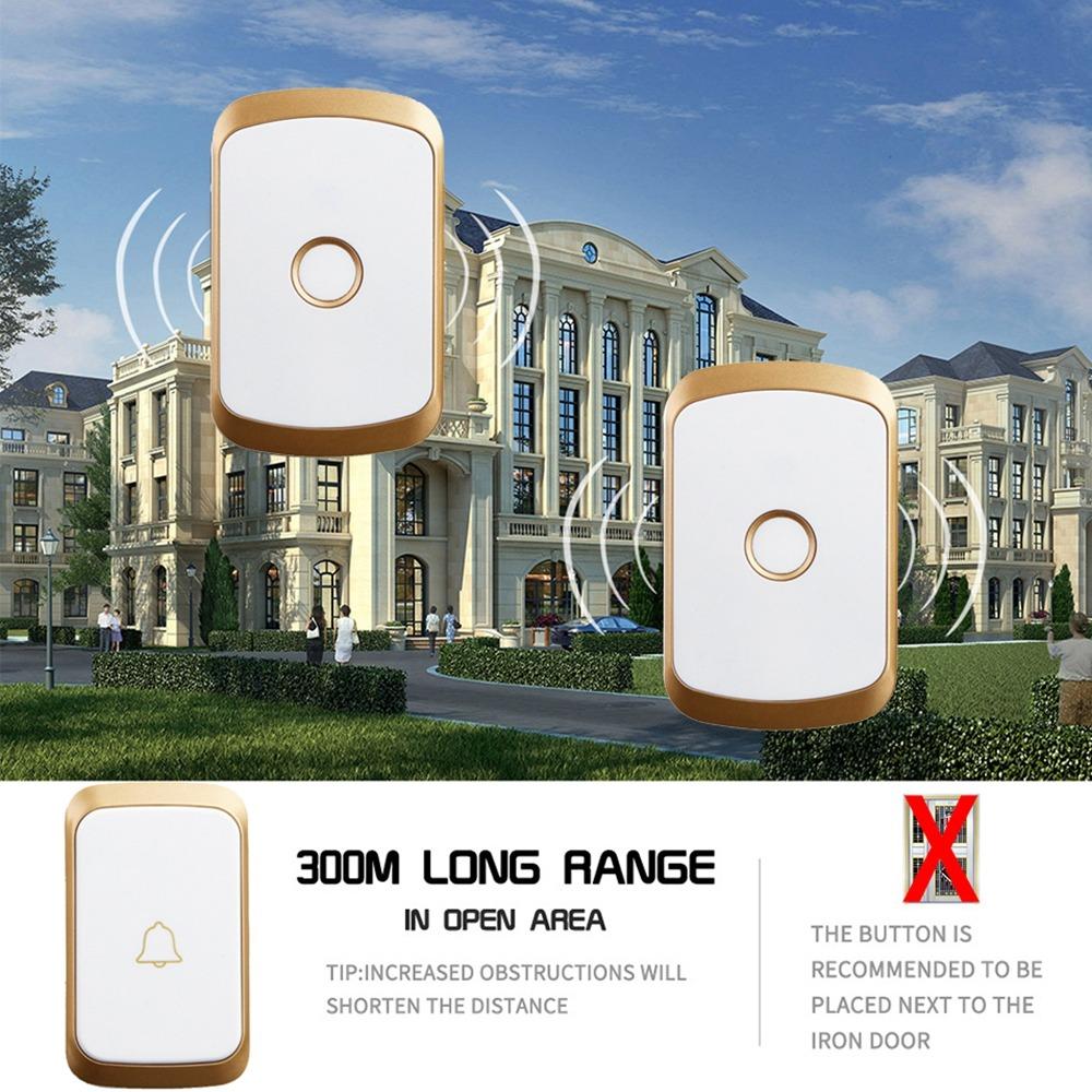 Waterproof Intelligent Door Chime Remote Welcome Doorbell 300M Doorbell  For Patient