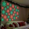 12Pcs Colorful Lights Led Snowflake Wall Lights Plastic Xmas Wall Hanging Lights  Living Room
