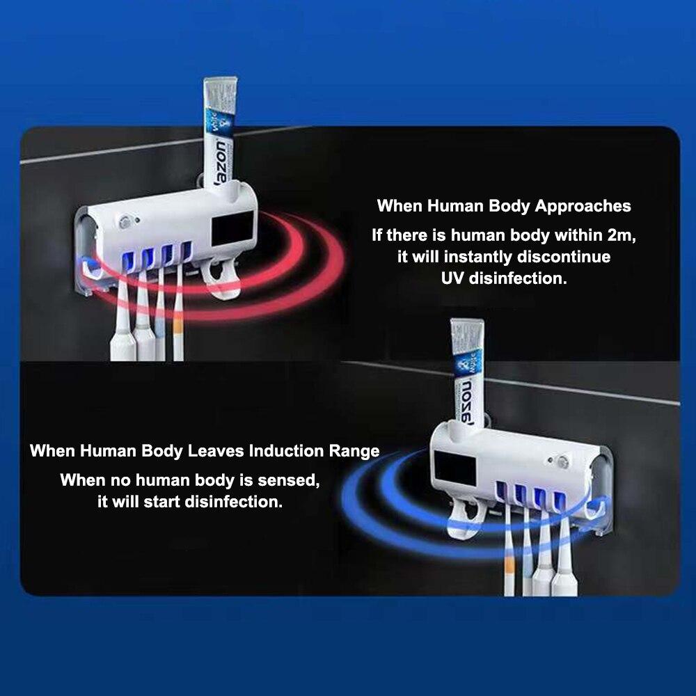3 в 1 УФ-держатель для зубных щеток, стерилизатор, автоматический соковыжималка для зубной пасты, диспенсер для туалета, дома, наборы аксессуаров для ванной комнаты
