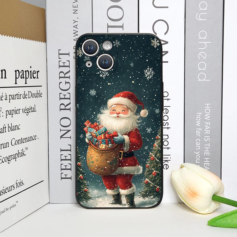 Чехол для телефона с рисунком Рождественской елки и Санта-Клауса Для IPhone 17 16 15 14 13 12 11 Pro Max XS XR X 7 8 Plus 17 Air 16E Чехол