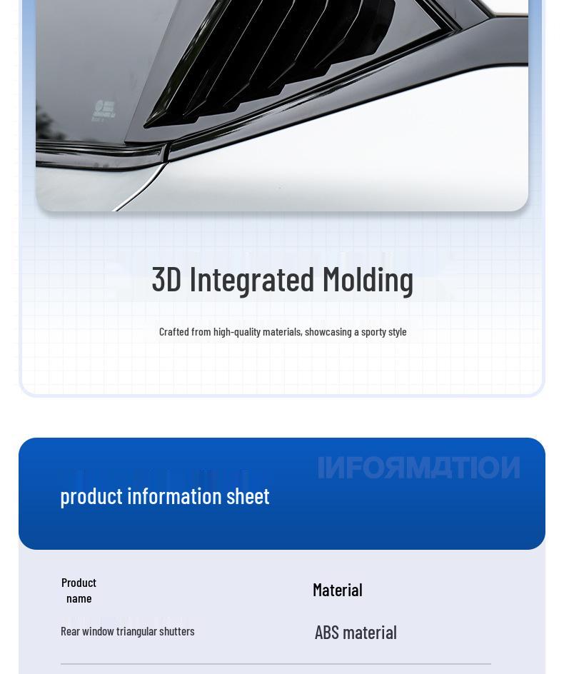 Deep Blue SL03 Rear Window Triangular Louver Decoration - Exterior Accessories for Cars