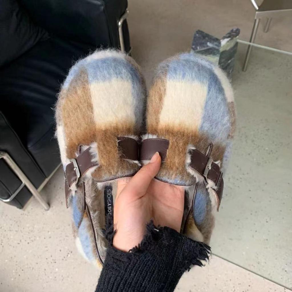 Замшевые туфли на плоской подошве, женские туфли, зимние новые короткие плюшевые теплые туфли 2025 года, новые трендовые модные зимние ботильоны, повседневные спортивные кроссовки