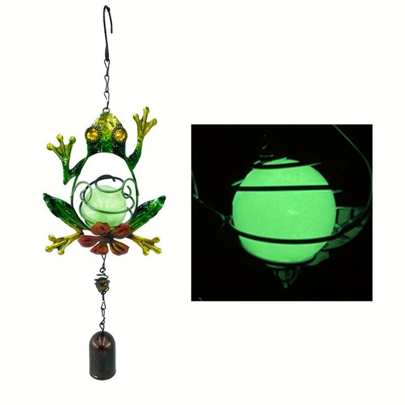 1pc Luminous Metal Wind Chime Pendant Hanging Creative Peacock Frog Parrot Wind Chime Home Garden Decoration Yard Pendant