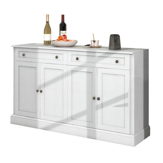 Large Sideboard with 4 Doors And 2 Drawers, Modern Buffet Cabinet for Dining Room and Living Room, 150 X 40 X 86cm