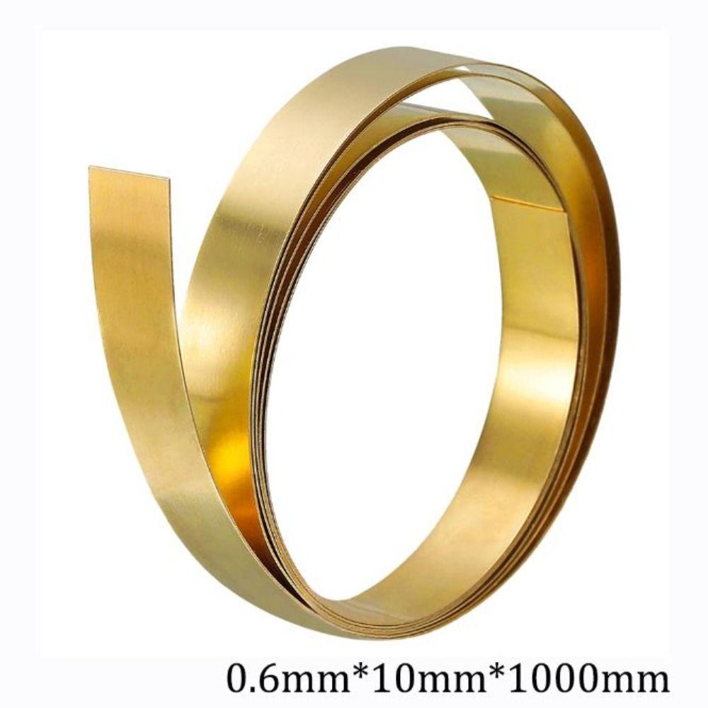 Рулон желтой латуни 1000 мм x 10 мм Тонкая латунная полоска Золотая пленка Проволока Закладка Штампованная табличка