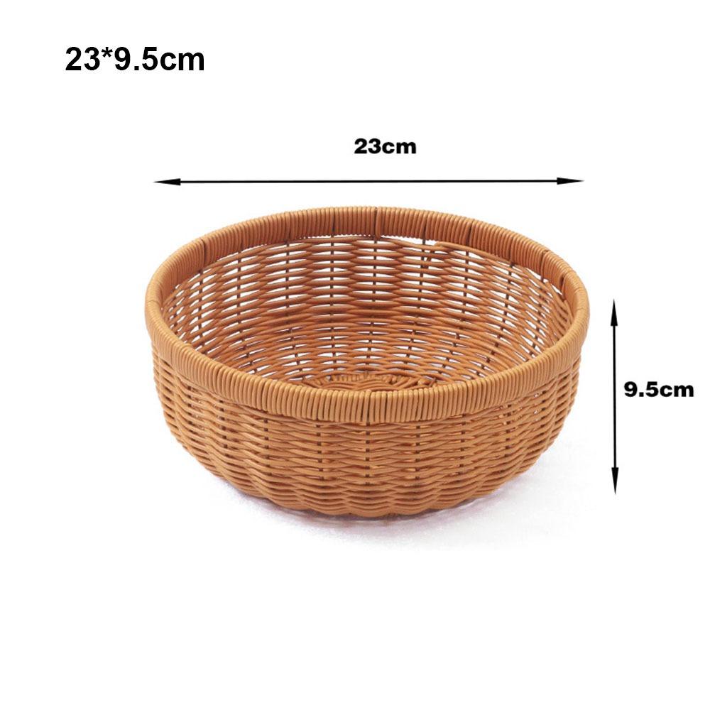 Многостилевая имитация ротанговой фруктовой тарелки, ретро плетеная ручная корзина для хранения, ротанговая плетеная чайная подставка, корзины для пикника, закусок, мелочей