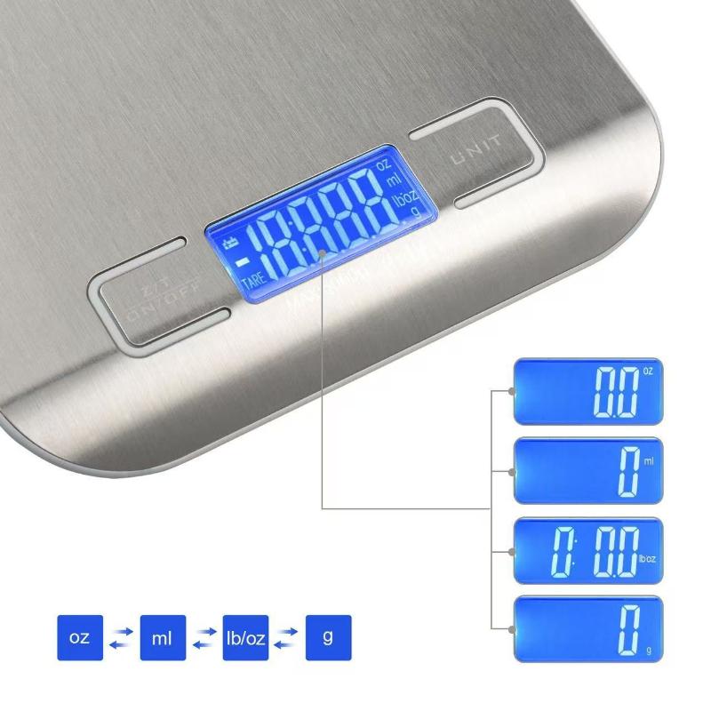 Portable Electronic Digital Kitchen Scale with Timer High Precision LED Display Household Weight Balance Measuring Tools