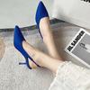 2024 модные новые женские босоножки на каблуке с неглубоким носком, удобные туфли для женщин с острым носком и шпильками