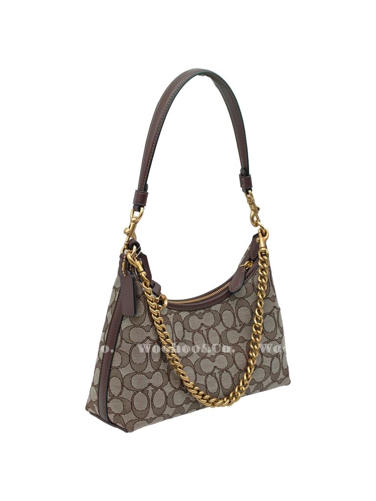 Coach Сумка через плечо женская Juliet 27, логотип бренда, съемный длинный ремень, отделка из телячьей кожи с фирменным жаккардом, большая, CDG71-B4S0M