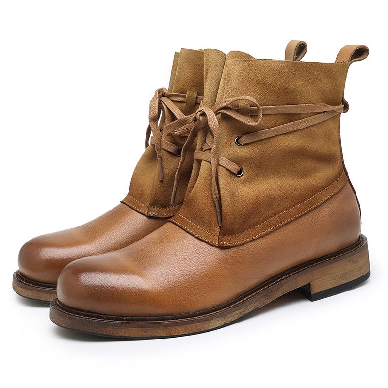 Модные высококачественные универсальные мужские ботинки, стильные мужские деловые повседневные высокие ботинки из натуральной кожи со шнуровкой для мужчин, ботинки для мотокросса