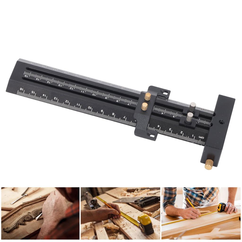 Разметочный шаблон типа Т со стальной иглой, двухлинейная разметочная линейка, деревообрабатывающая раздвижная измерительная линейка