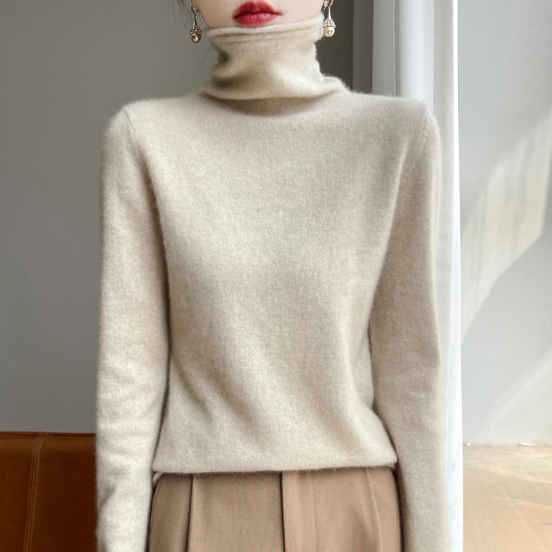 Женский кашемировый свитер Qinghe Cashmere 30% Кашемир 70% Шерсть Осенне-зимний кашемировый пуловер Мягкий и теплый