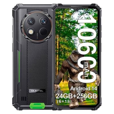 OUKITEL G1 Телефон Портативный Неубиваемый 24 ГБ + 256 ГБ 6,52" 10600 мАч Смартфон Прочный Камера 48 МП Две SIM-карты 4G NFC/GPS/IP68 Черный