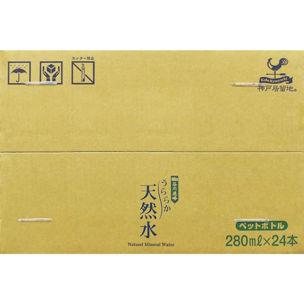 Kobe Settlement Uraraka Natural Water PET 280ml X 24 Bottles Range Hardness Natural Mineral [Tanikawa 71mg/L Water]