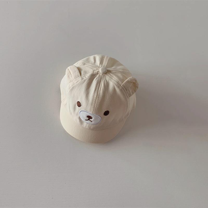 Милая бейсболка с короткими полями для малышей, мультяшные медвежьи ушки, шляпа от солнца для малышей, козырек от солнца для мальчиков и девочек, кепки с утиным язычком
