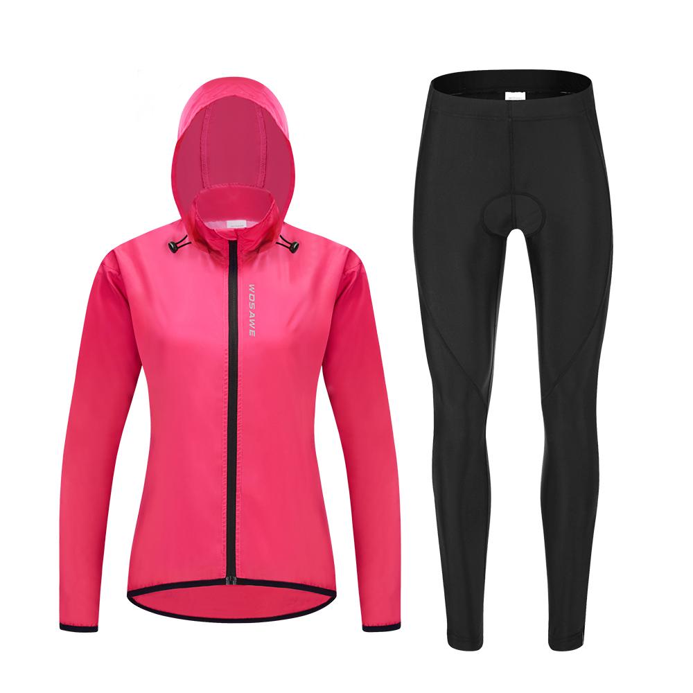 Велосипедные комплекты WOSAWE женские MTB велосипед ветрозащитная велосипедная куртка длинные брюки с гелевой подкладкой