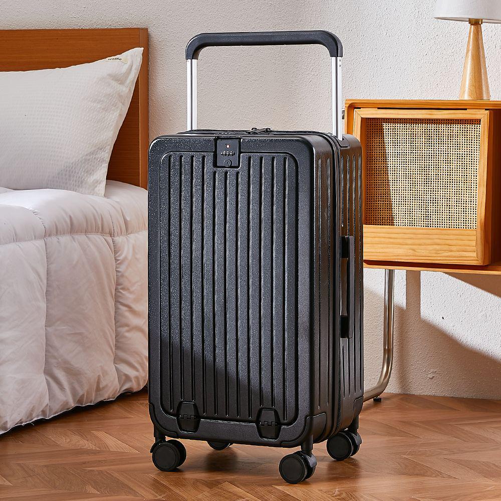Бесплатная доставка: 20-дюймовые и 24-дюймовые многофункциональные чемоданы на колесах с передним открыванием и широкими ручками