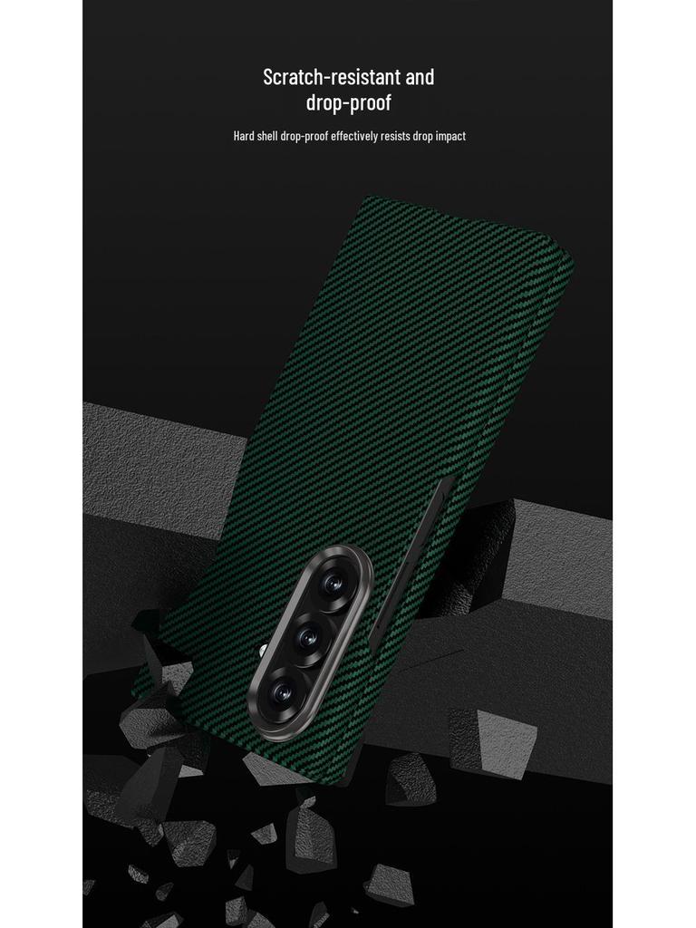 Сверхтонкий защитный чехол с текстурой углеродного волокна для Samsung Z FOLD7 - Однотонный, складной дизайн