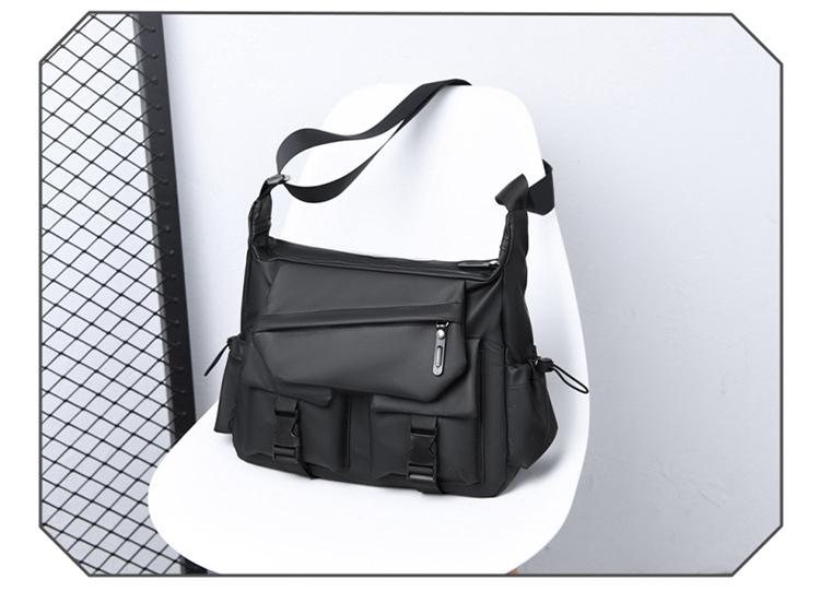 Модная универсальная мужская сумка кроссбоди: Текстура кожи, Рабочий стиль, Большая вместимость