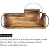 Long Narrow Wood Candle Tray: Hanobe Rustic Wooden Candle Holders Rectangular Table Centerpieces for Dining Room Farmhouse Pillar Stand with Handle