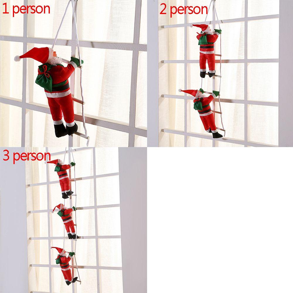 New Cute Window Decor Party Ornament Climb Ladder Doll Santa Claus Xmas Ornaments