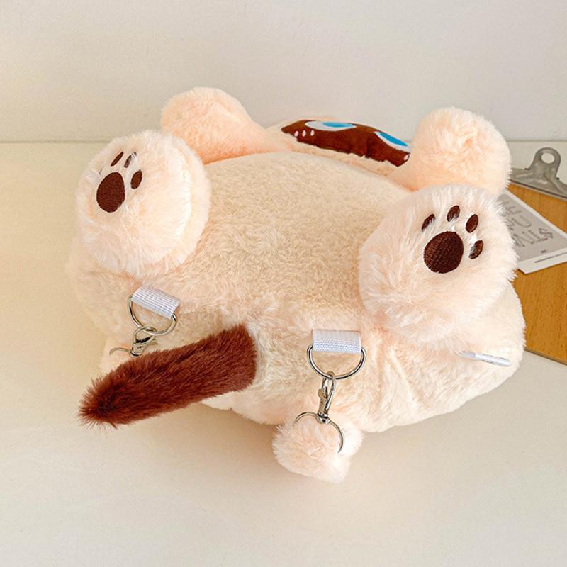 Кавайный плюшевый рюкзак в виде кошки, милый рюкзак большой вместимости с мягкими игрушками, мультяшный плюшевый рюкзак с кошкой, подарки на день рождения для детей