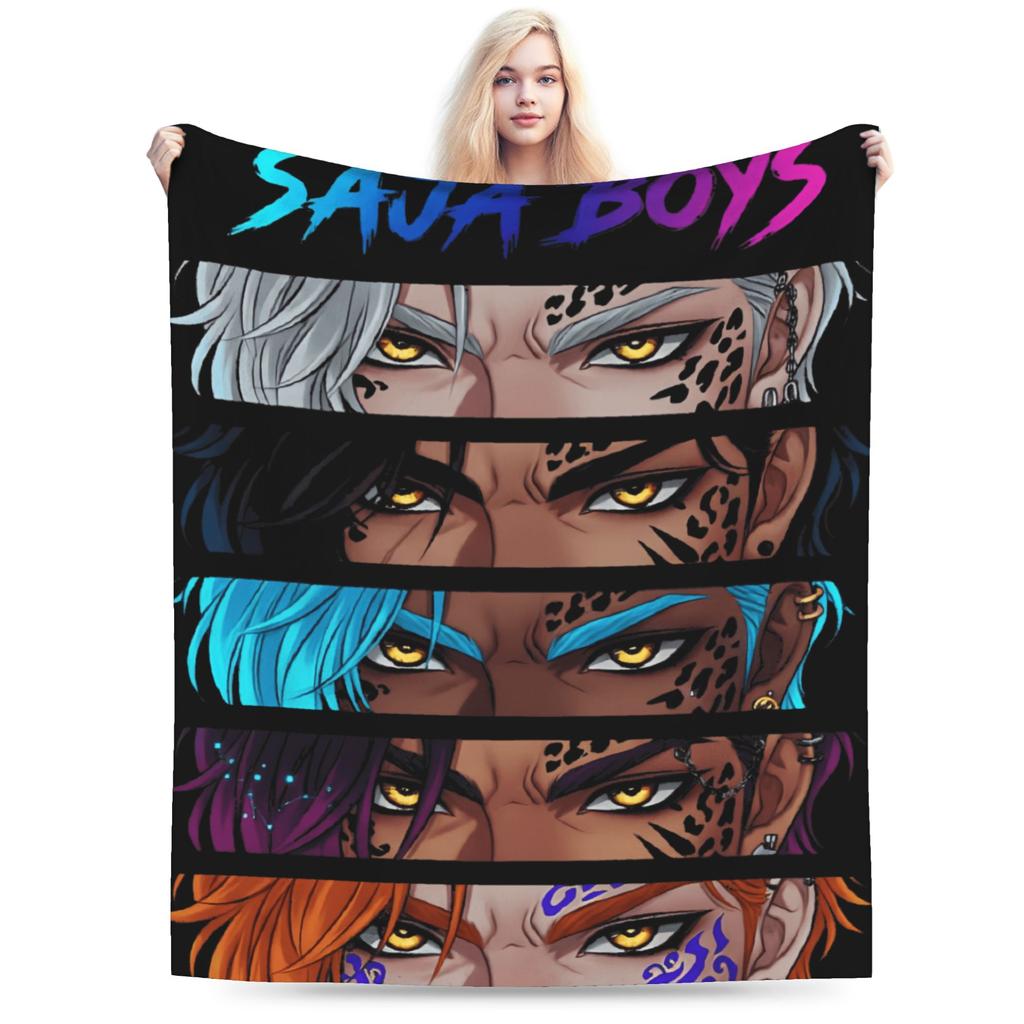 Saja Boys Band Kpop Demon Hunters Blanket Soft Warm Novelty Plush Throw Blanket For Children Outdoor Flannel Bedspread Bed Cover