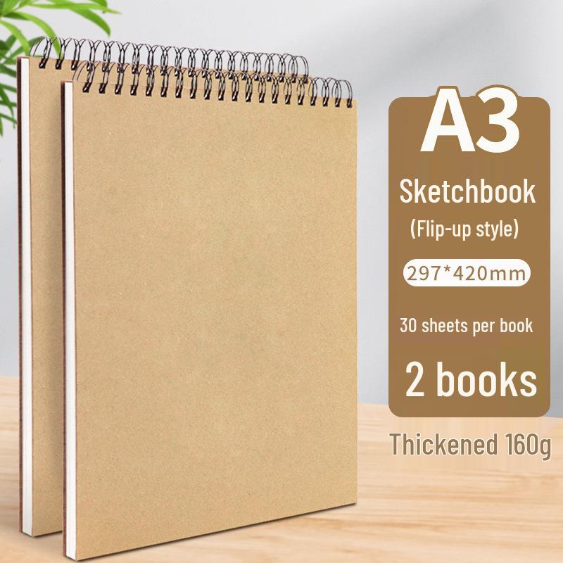 A4 Hardcover Spiral Sketchbook for Art Students & Children, A3/A4/8K Drawing Pad