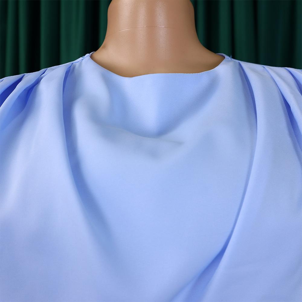 YYFS Women's Fashion Spring Fall Solid Color Print Long Sleeve O-Neck High Waist Casual Dresses