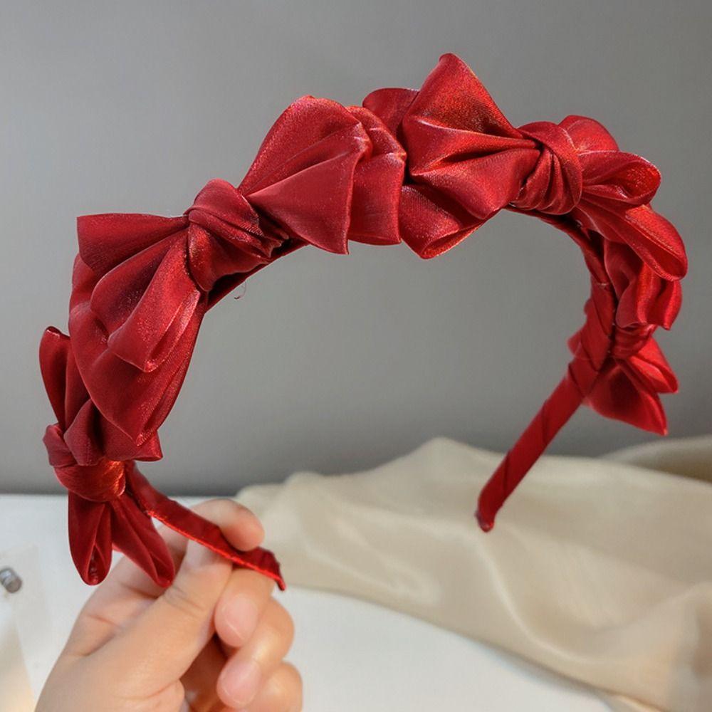 Головные уборы Женская повязка на голову Аксессуары для волос Шелковая повязка для волос Аксессуары для волос Бант Повязка для волос Дамы