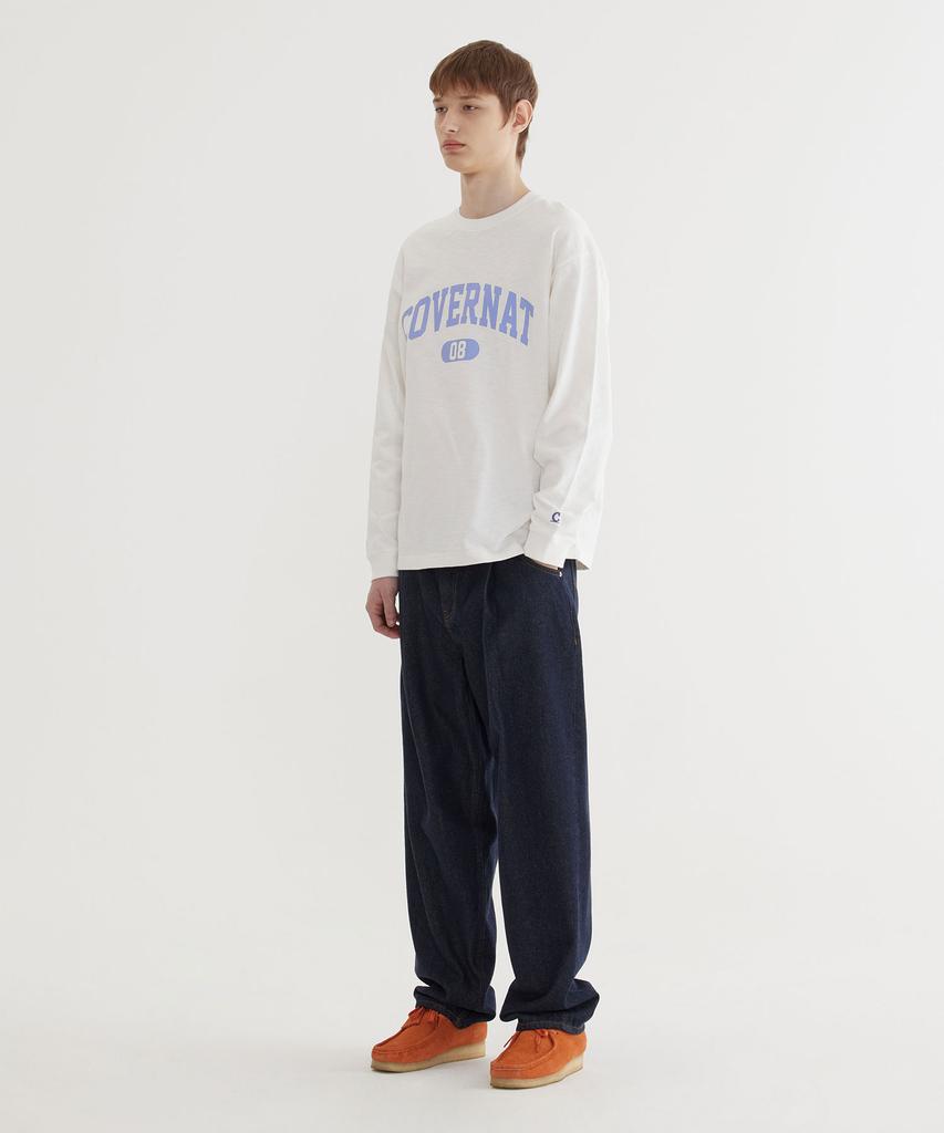 COVERNAT Slub Arch Logo Long Sleeve White