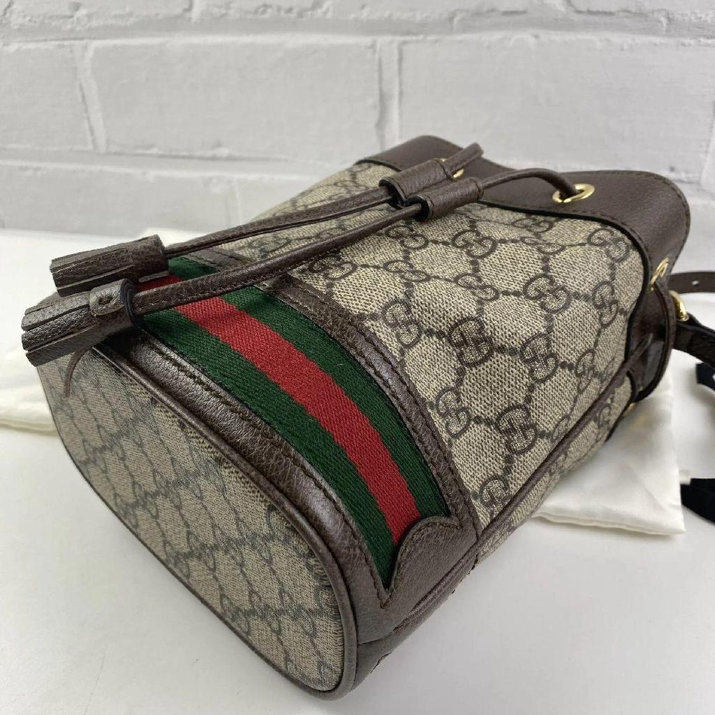 [Pre-Owned] Gucci Ophidia Mini Bucket Bag 'Beige/Ebony' - Excellent #U3PBZ8