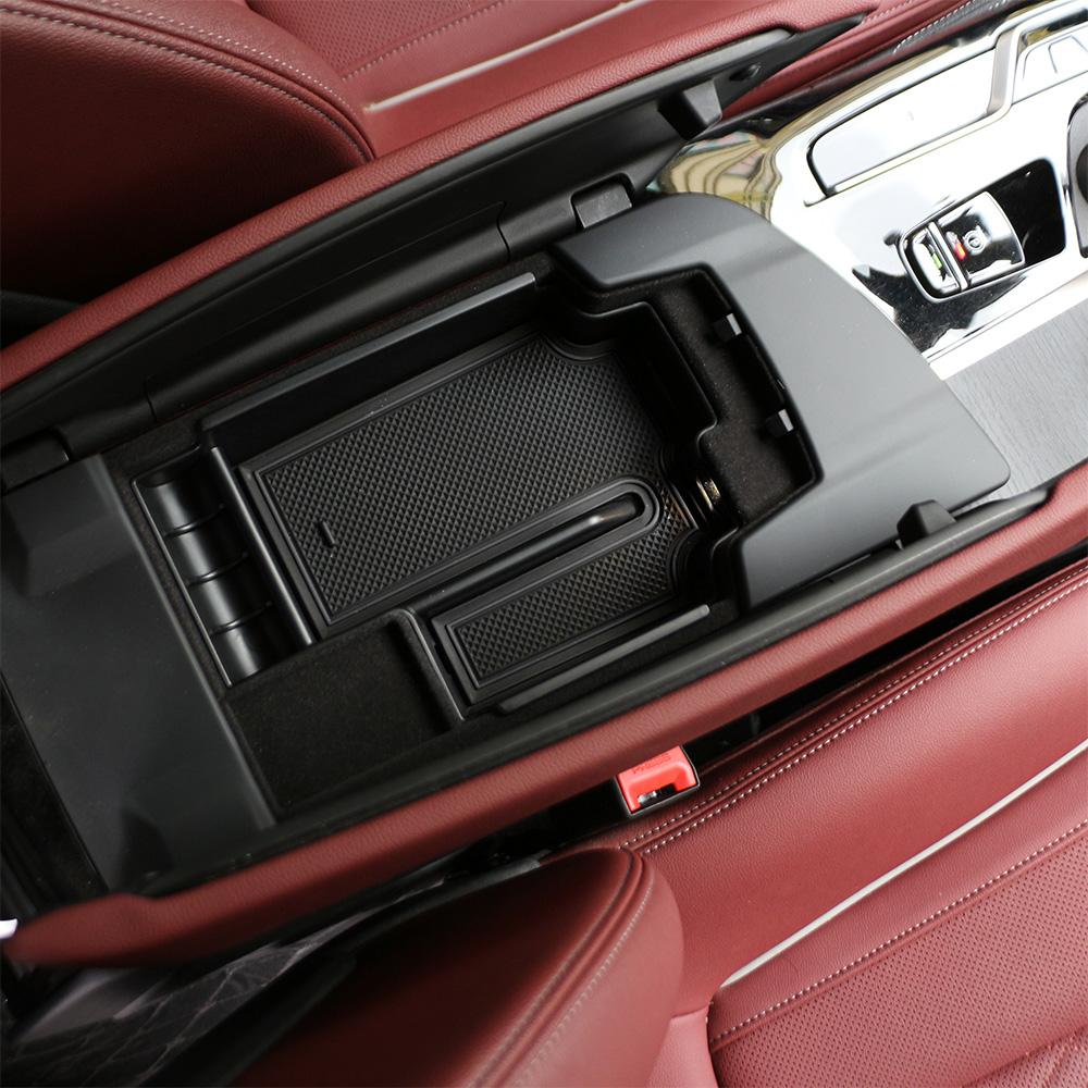 Car Armrest Storage Box For BMW 5 Series G30 G31 2020-2023 Central Control Organizer Tray Auto ABS Interior Accessories