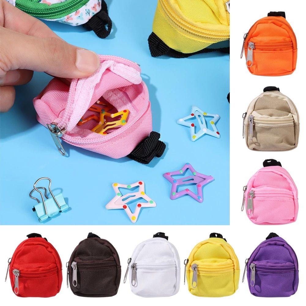 Zipper Mini Backpack 1/6 BJD Rucksack Doll Backpack Miniature Doll Bag BJD Doll Schoolbag Doll Bag