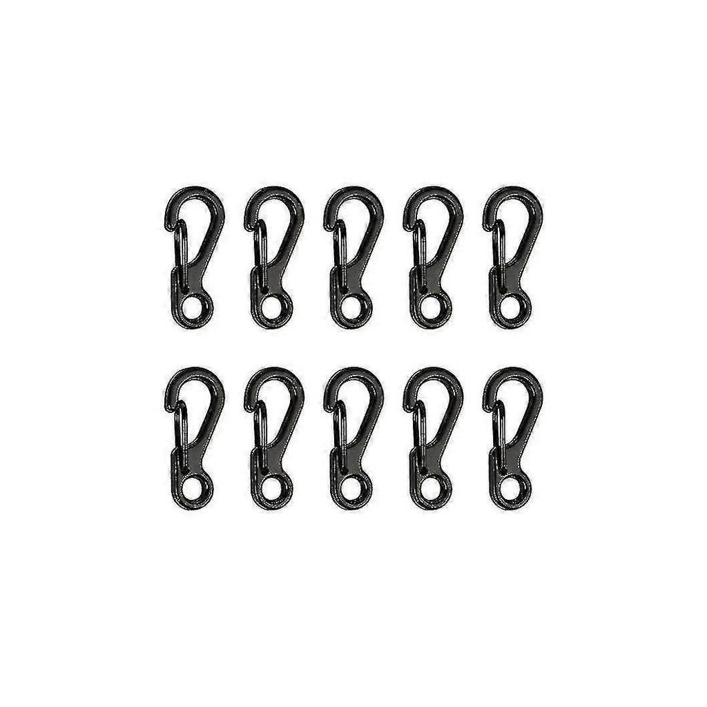 2.5 Cm Mini Aluminum Carabiner Clip Tiny Carabiners Set Spring Snap Keyring Hook For Camping Traveling Hiking Keychains Outdoorblack10pcs