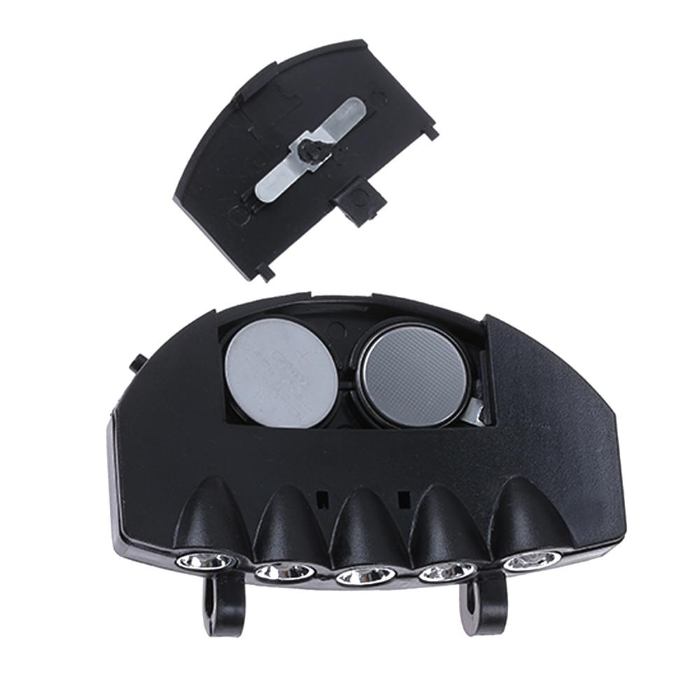 Fishing Hiking 5-LED Flash Cap Brim Lamp Camping Headlamp Headlight Hat Clip Lights