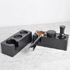 Espresso Tamper Station Multifunctional Coffee Knock Box 51-58mm Universal Adjustable Portafilter Holder Coffee Black