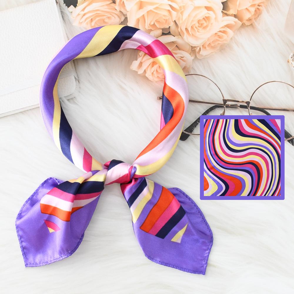 Новый модный высококачественный шелковый шарф квадратный шарф цепочка имитация шелка 50x50 маленький шарф для женщин