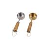 Flat Bottom Stainless Steel Measure Spoon with Wood Handle Kitchen Measure Tools  Condiments